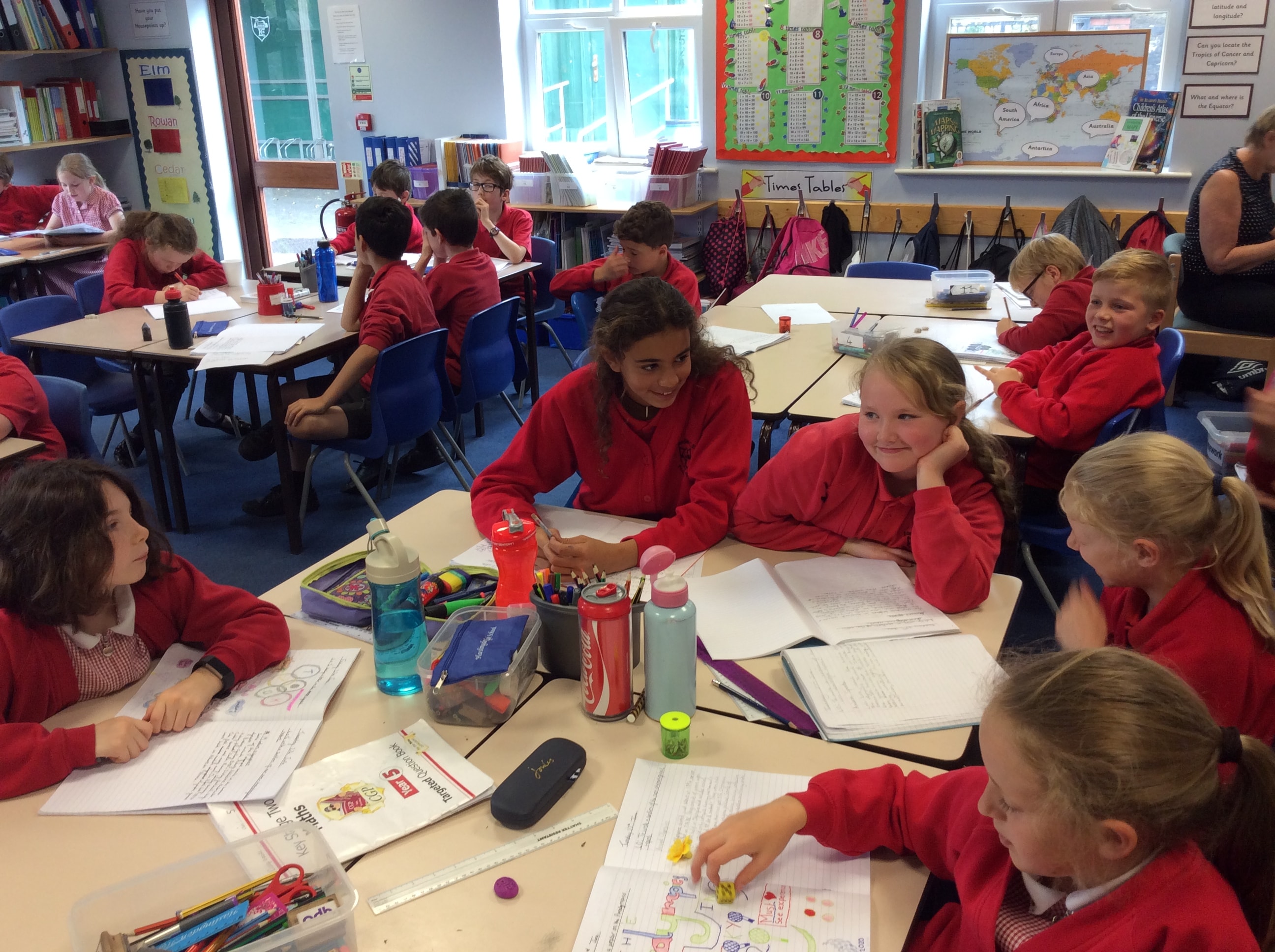 Spanish students in British classroom